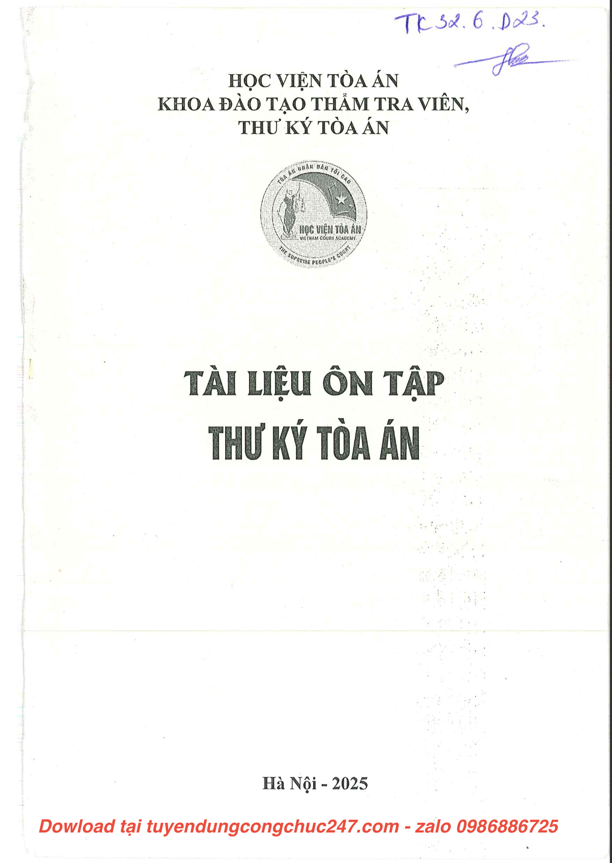 Tài liệu ôn thi thư ký tòa án 2025